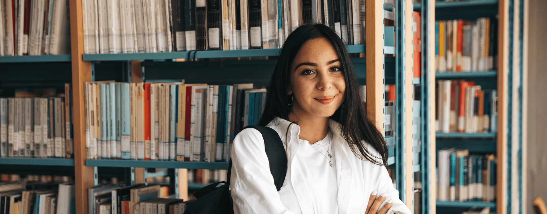 Student in Library